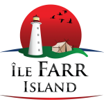 Farr Island logo. The Lake Temiskaming Island is owned by the Presidents' Suites / Le logo de l'ïle Farr. L'île située sur le lac Témiskaming est appartenue apr les Suites des Présidents