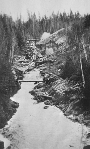 Mill creek 200ft log chute constructed by J.R. Booth to move logs to Lake Temiskaming