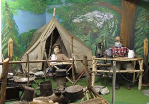 Old prospectors display upstairs at the Cobalt Mining Museum