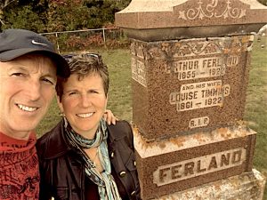 Arthur Ferland and Louise Timmins' monument in Mattawa. Our first President’s Suites house, the Villa, was constructed by Arthur Ferland. The Timmins family had a general store in Mattawa and Noah and Henry Timmins played an important role in the development of mining in both Cobalt and Timmins. / Le monument de Arthur Ferland et Louise Timmins à Mattawa. Notre première maison, la Villa, a été construite par Arthur Ferland. La famille Timmins avait le magasin général à Mattawa et les frères Noah et Henry Timmins ont eu un rôle important dans le secteur minier de Cobalt et Timmins.