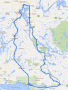 Map of the Lake Temiskaming loop tour / Carte du tour du lac Témiskaming.