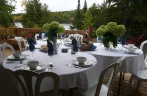 Reception set-up at Farr Island / Endroit de réception à l'île Farr