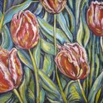 Tulip Fantasy - Mixed media (acrylic/pastel) by Laura Landers