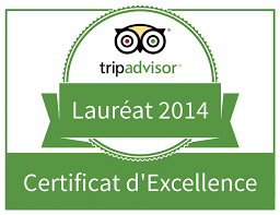 Trip Advisor 2014 Certificate of Excellence