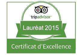 Trip Advisor 2015 Certificate of Excellence