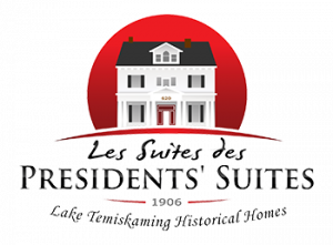 Presidents' Suites resort logo. Vacation Rentals in Northern Ontario - Temiskaming Shores / Le logo des Suites des Présidents