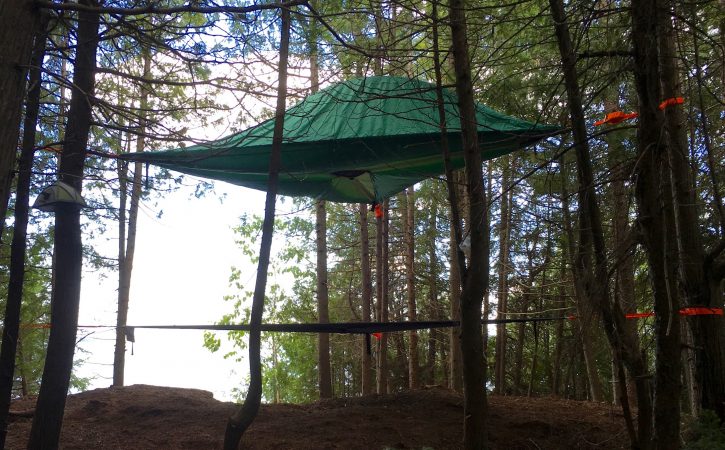 Treehouse Glamping on Farr Island on Lake Temiskaming with a Tentsile Stingray tent