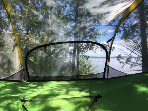 Inside view in your Tentsile treehouse glamping on Lake Temiskaming Farr Island