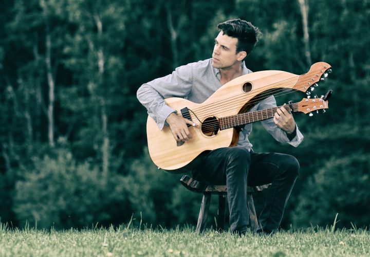 Jamie Dupuis on harp guitar. A rising acoustic fingerstyle guitarist from New Liskeard on the shores of Lake Temiskaming,