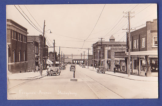 Ferguson Avenue in Haileybury back in the 1930's with the Abraham family building
