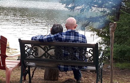 Couple relaxing on Farr Island