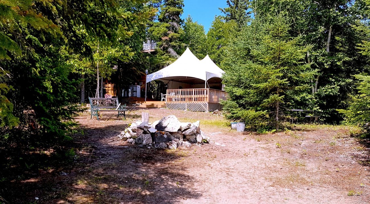 Twin peak party tent on Farr Island great for Glamping