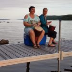 Wellness Drumming activity on Farr Island