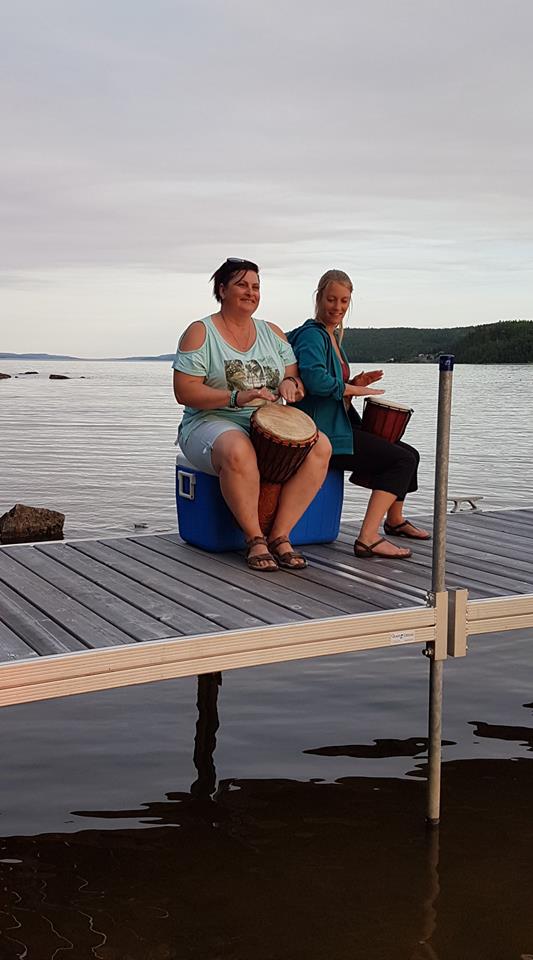 Wellness Drumming activity on Farr Island
