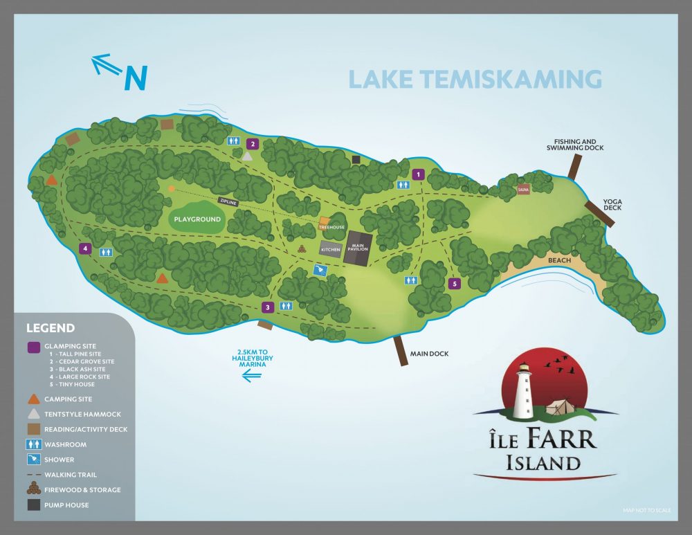 Explore Farr Island to plan your glamping trip