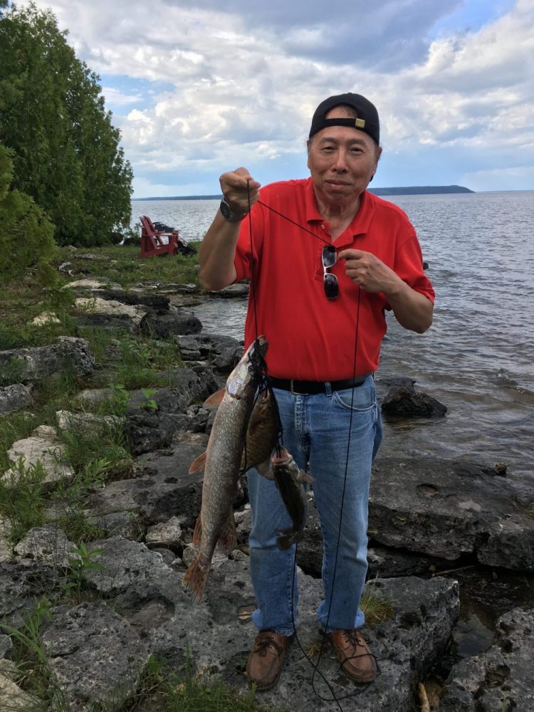 Enjoying fishing on Farr Island