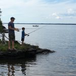 Fishing from shore on Farr Island