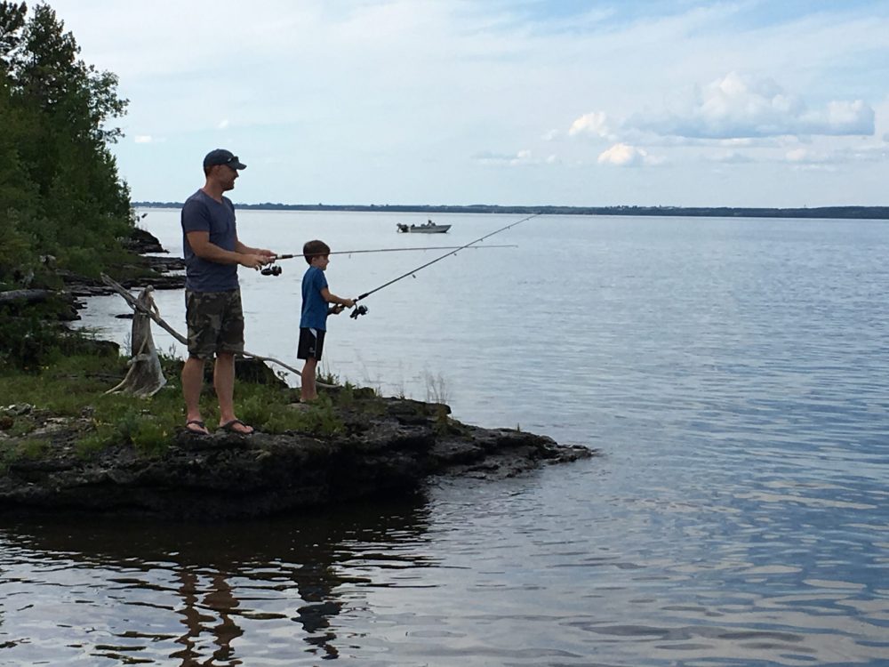 Fishing from shore on Farr Island