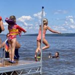 Swimming and Fishing dock on Glamping Farr Island