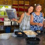 Enjoying glamping cooking on Farr Island