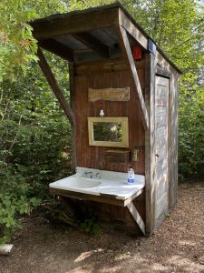 Main glamping outhouse on Farr Island