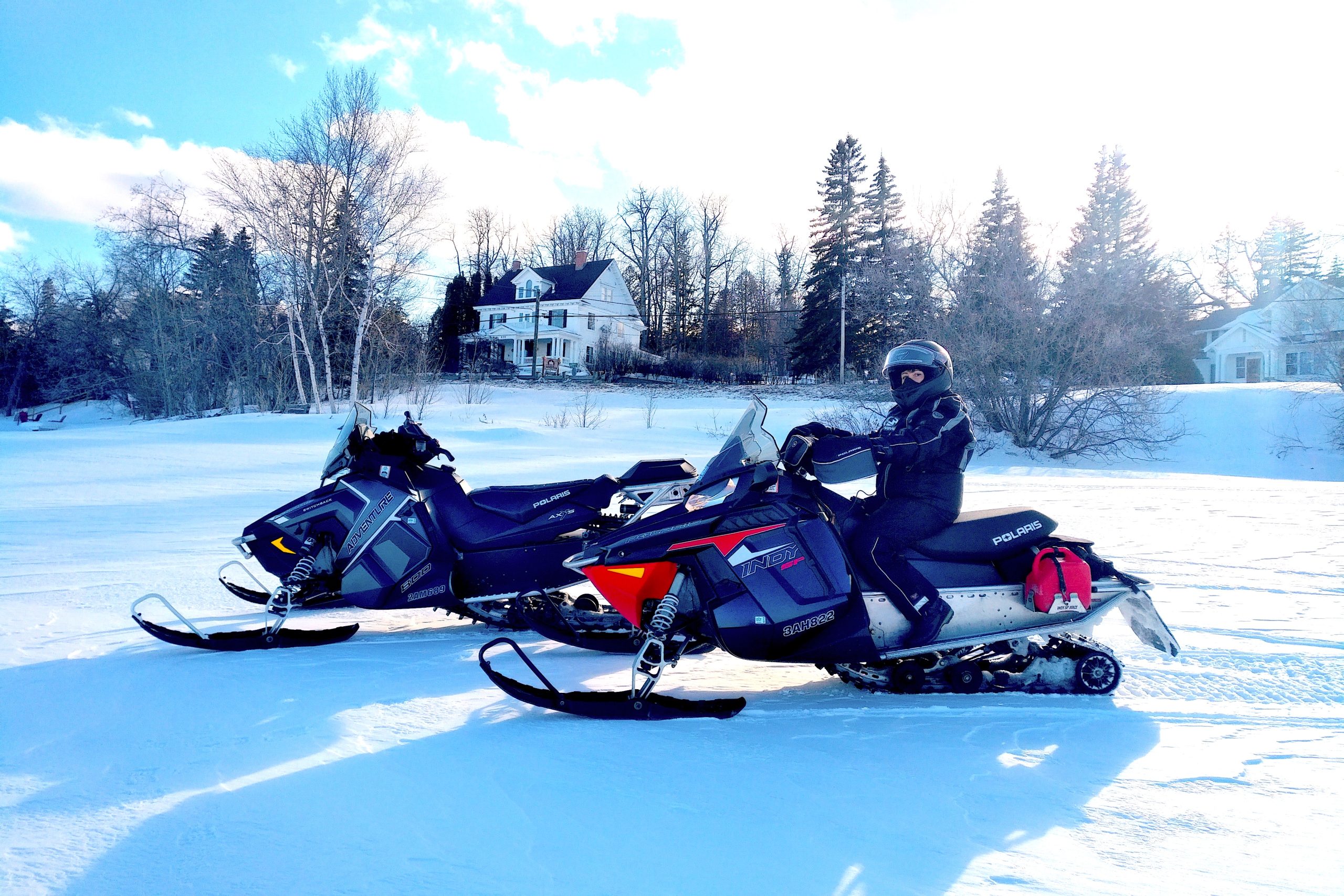 snowmobile on lake Temiskaming